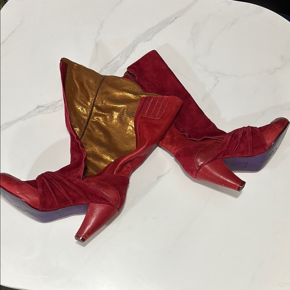 Elegant Red Women's Boots - Picture 6 of 6